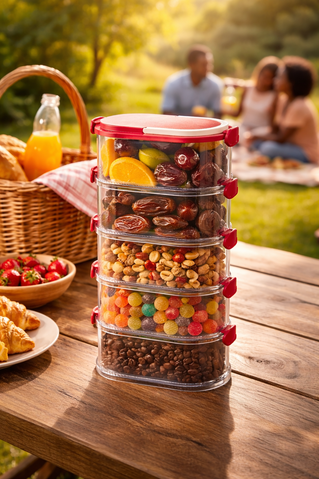 Tour de rangement multiusage hermétique empilable — 5 étages