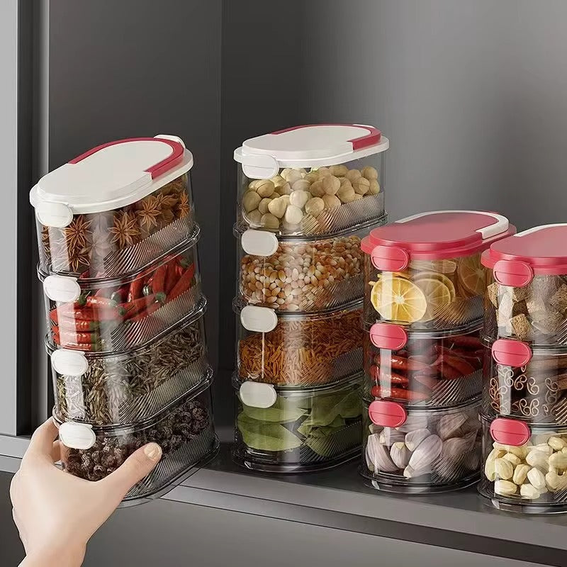 Tour de rangement multiusage hermétique empilable — 5 étages